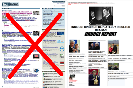 Tech Meme on Techmeme Has Redesigned  Drudge Report Is Now Indisputably The Web S